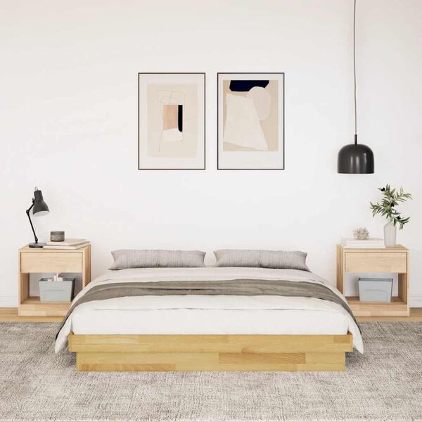 vidaXL Bed Frame without Mattress 140x200 cm Solid Wood Oak