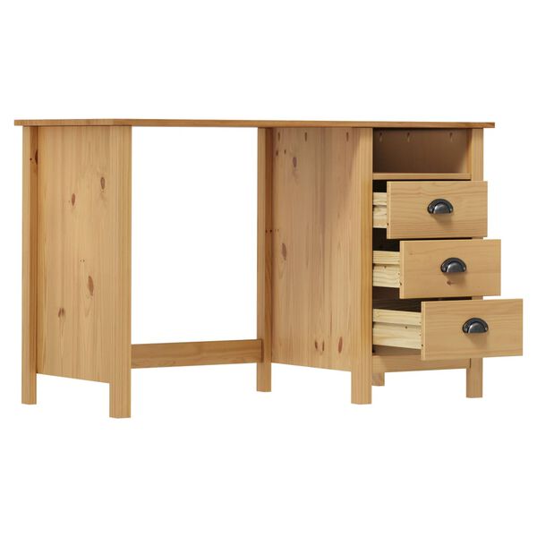 vidaXL Desk Hill with 3 Drawers 120x50x74 cm Solid Pine Wood