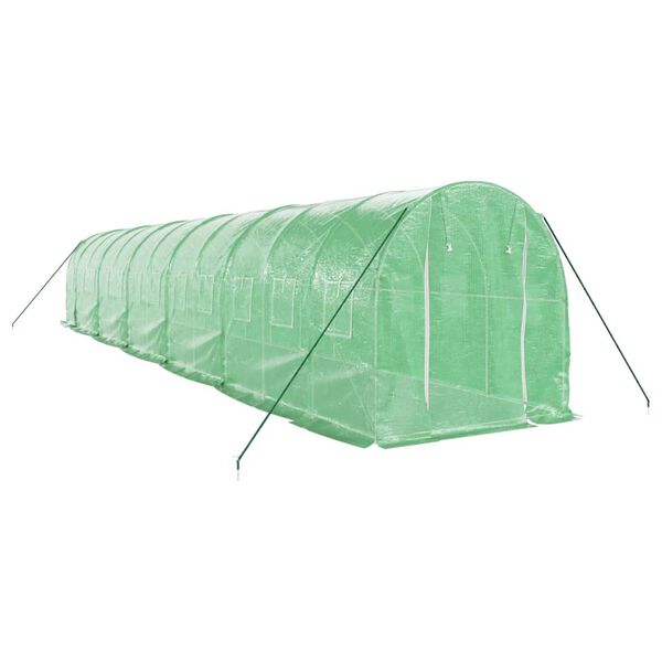 vidaXL Greenhouse with Steel Frame Green 24 m&sup2; 12x2x2 m