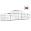 vidaXL Arched Gabion Baskets 25 pcs 200x30x40/60 cm Galvanised Iron