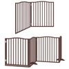 vidaXL Dog Gate with Door Foldable 10 Panels Brown 800 cm Poplar Wood