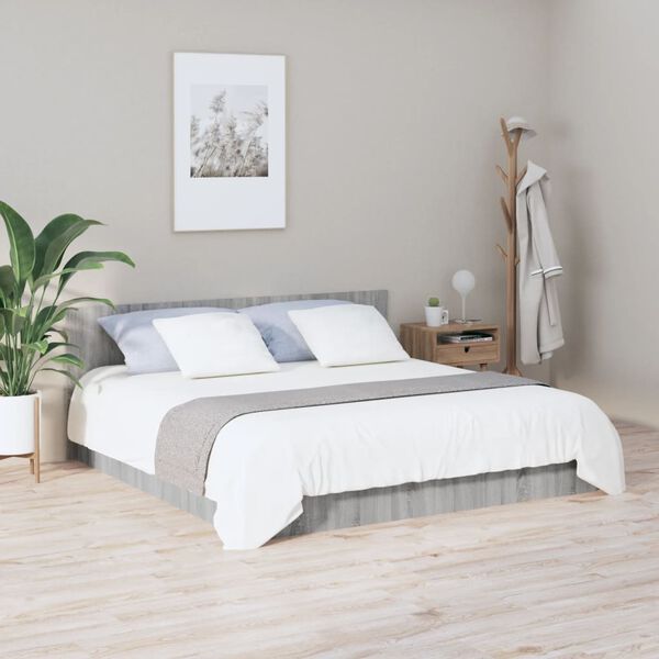 vidaXL Bed Headboard Grey Sonoma 200x1.5x80 cm Engineered Wood