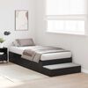 vidaXL Storage Bed Frame with Drawer Black Oak 90 cm Engineered Wood