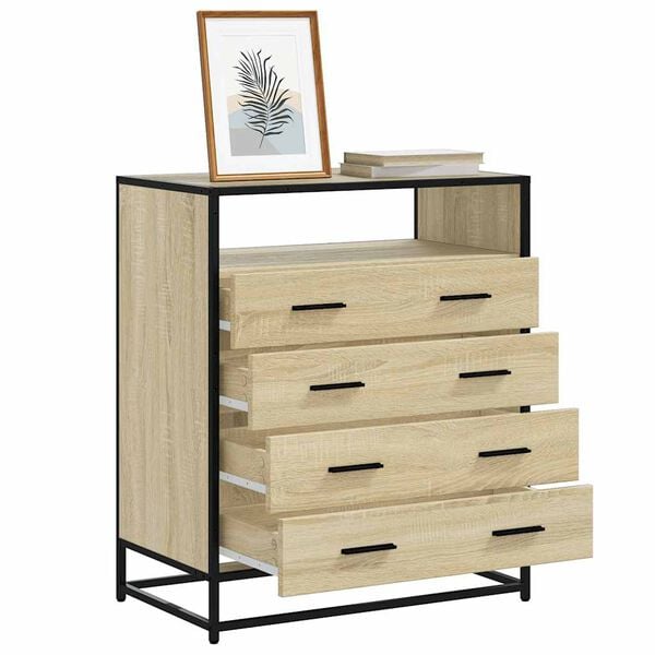 vidaXL Drawer Cabinet Sonoma Oak 70x41x83.5 cm Engineered Wood