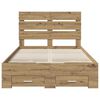 vidaXL Bed Frame with Drawer Artisan Oak 120 x 190 cm Engineered Wood