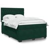 vidaXL Box Spring Bed with Mattress Dark Green 140x190 cm Velvet