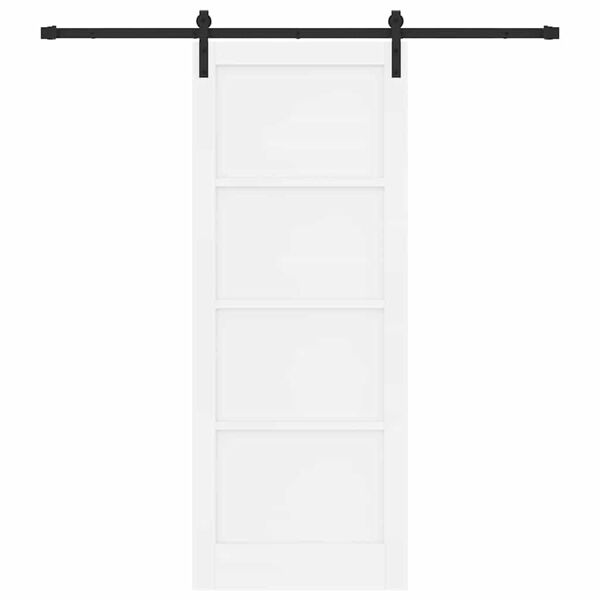 vidaXL Sliding Door White and Black 83 x 211 cm Solid Pine Wood