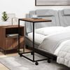 vidaXL Side Table with Wheels Black 55x35x70 cm Engineered Wood