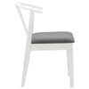 vidaXL Dining Chair 2 pcs White and Grey Solid Rubberwood