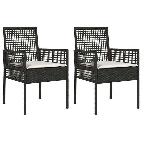 vidaXL Garden Chair 2 pcs Black 55 x 53 x 85 cm Poly Rattan