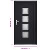 vidaXL Front Door Anthracite 88x200 cm PVC