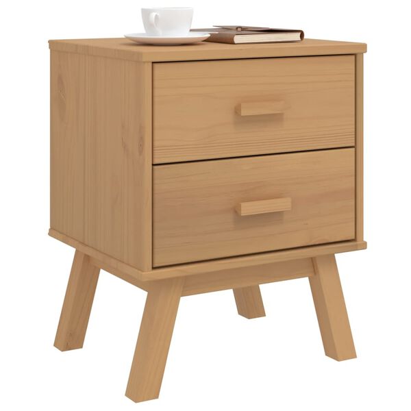 vidaXL Bedside Cabinet OLDEN Brown Solid Wood Pine