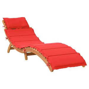 vidaXL Sun lounger Solid Acacia Wood Red