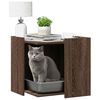 vidaXL Cat Litter Box Enclosure Brown Oak 53x53x51 cm Engineered Wood