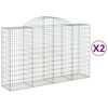 vidaXL Arched Gabion Baskets 2 pcs 200x50x120/140 cm Galvanised Iron