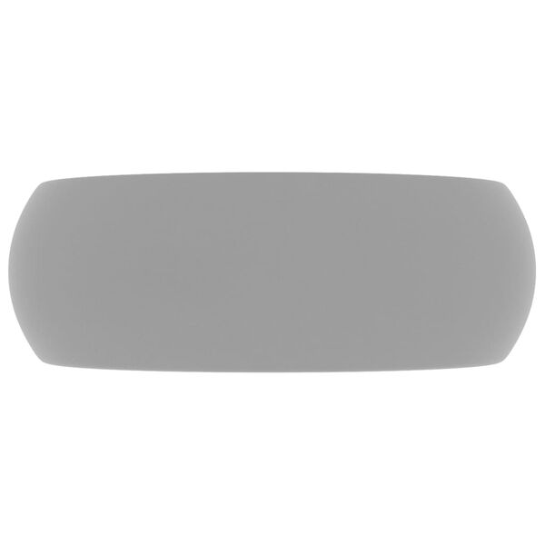 vidaXL Luxury Wash Basin Round Matt Light Grey 40x15 cm Ceramic