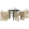 vidaXL Garden Dining Set 5 pcs Beige Poly Rattan