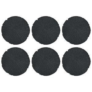 vidaXL Stepping Stone 6 pcs Black &Oslash; 45 x 1.8 cm Rubber