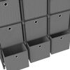 vidaXL 9-Cube Display Shelf with Boxes Grey 103x30x107.5 cm Fabric