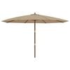 vidaXL Garden Parasol with Wooden Pole Taupe 400x273 cm