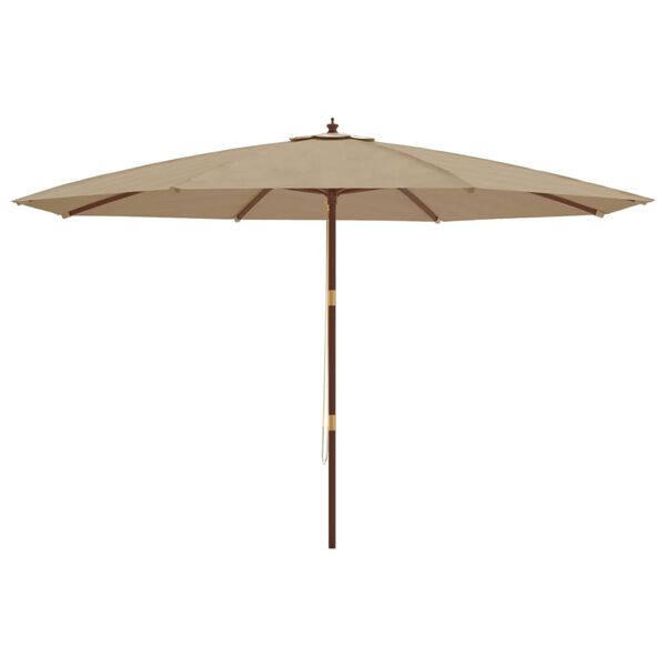 vidaXL Garden Parasol with Wooden Pole Taupe 400x273 cm