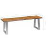 vidaXL Bench 140 cm Solid Acacia Wood and Stainless Steel