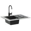 vidaXL Sink Black 670 x 460 mm Granite