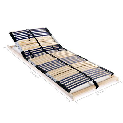 vidaXL Slatted Bed Bases 2 pcs with 42 Slats 7 Zones 90x200 cm