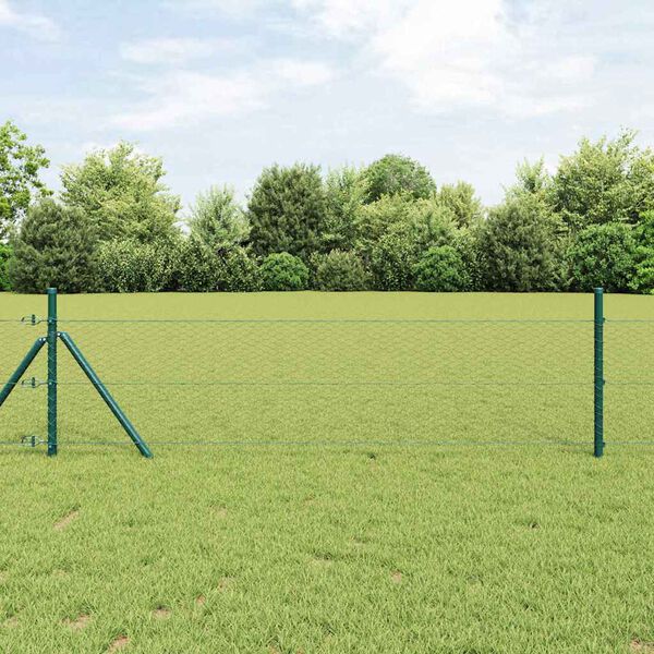 vidaXL Fence Post Grey 100 x 0.6 m (25 mm mesh) Steel and PVC
