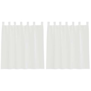 vidaXL Voile Curtains with Loops 2 pcs White 140x140 cm