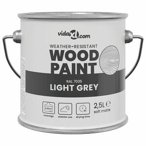 vidaXL Wood Paint Grey 2.5 L Wall Print