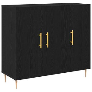 vidaXL Sideboard Black Oak 90 x 34 x 80 cm Engineered Wood