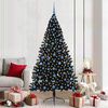 vidaXL Artificial Pre-lit Christmas Tree Black 210 cm PVC
