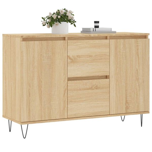 vidaXL Sideboard Sonoma Oak 101.5x35x70 cm Engineered Wood