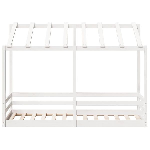 vidaXL Kids' Bed with Roof White 90x190 cm Solid Wood Pine