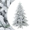 vidaXL Artificial Hinged Christmas Tree Snow Flocked White 210 cm