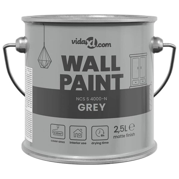 vidaXL Wall Paint Grey 16.5 x 16.5 x 16 cm Wall Print
