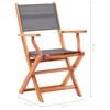vidaXL Folding Garden Chairs 4 pcs Grey Solid Eucalyptus Wood and Textilene