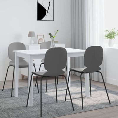 vidaXL Dining Table White 114x71x75 cm Solid Rubber Wood