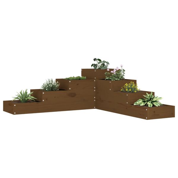 vidaXL Garden Planter 4-Tier 106x104.5x36 cm Honey Brown Solid Wood Pine