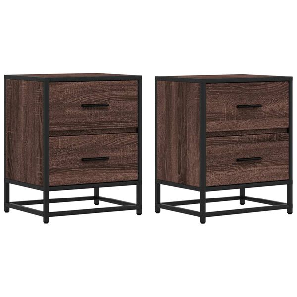 vidaXL Bedside Cabinets 2 pcs Brown Oak 40x31x50 cm Engineered Wood