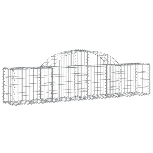 vidaXL Arched Gabion Baskets 3 pcs 200x30x40/60 cm Galvanised Iron