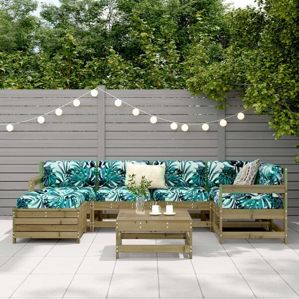 vidaXL 7 Piece Garden Sofa Set Impregnated Wood Pine