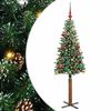 vidaXL Slim Christmas Tree Green 150 cm PVC and Solid Pine wood