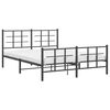 vidaXL Metal Bed Frame without Mattress with Footboard Black 160x200cm