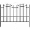 vidaXL Garden Fence Woerden with Spear Top Black 240x150 cm Steel