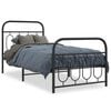 vidaXL Metal Bed Frame without Mattress with Footboard Black 90x200cm