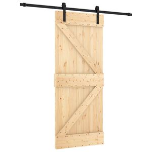vidaXL Sliding Door 85 x 210 cm Solid Pine Wood (Untreated)