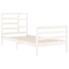 vidaXL Bed Frame without Mattress White Solid Wood 90x200 cm