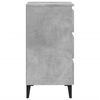 vidaXL Bed Cabinet with Metal Legs Concrete Grey 40x35x69 cm